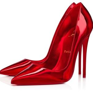 Christian Louboutin Red Patent Leather Pointed-Toe Stilettos